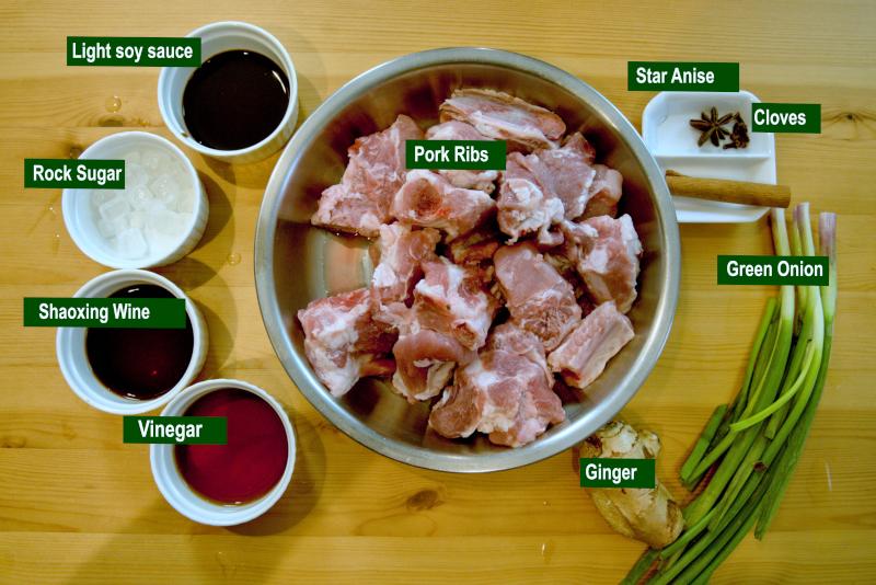 ingredients for the chinese pork ribs